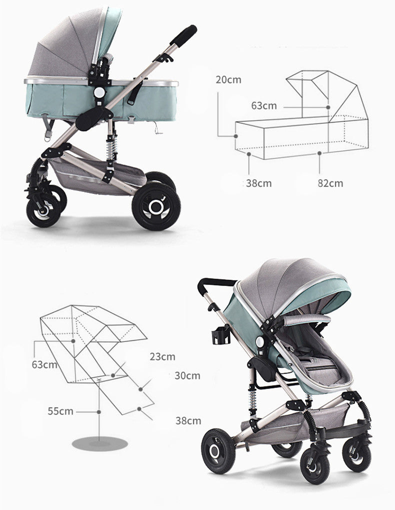 Foldable Luxury 3-in-1 Baby Stroller