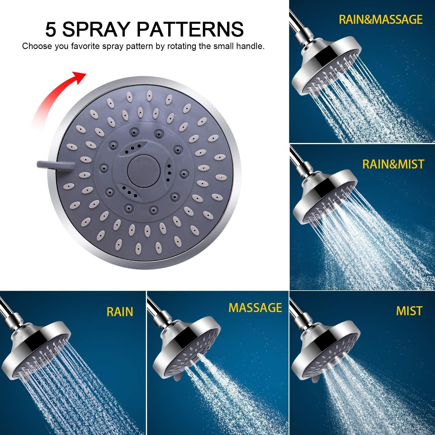 15-Level Filter Shower Head Set – Purified Water for Healthier Skin & Hair