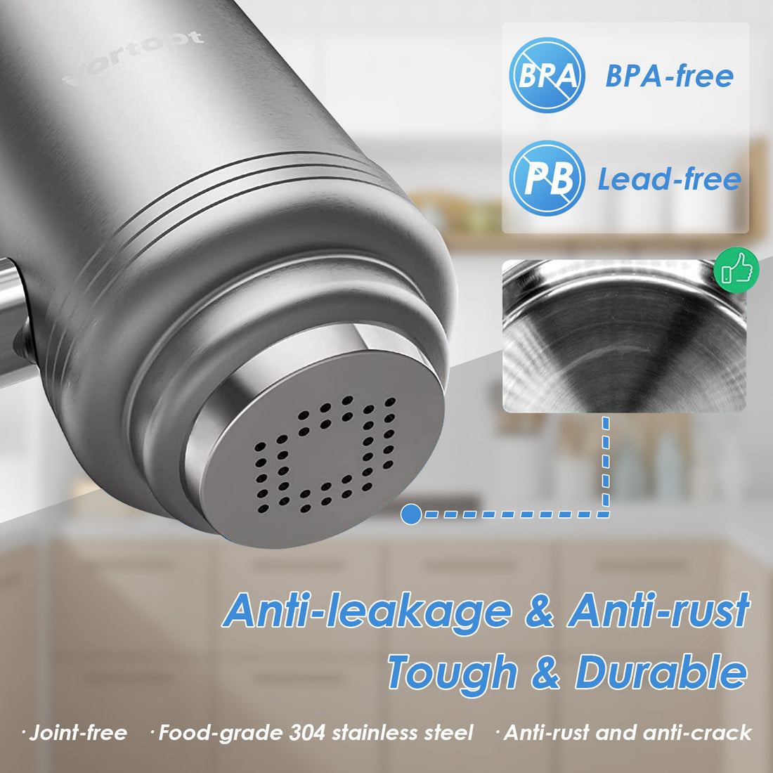 Splash-Proof Kitchen Water Filter with Activated Carbon Purification