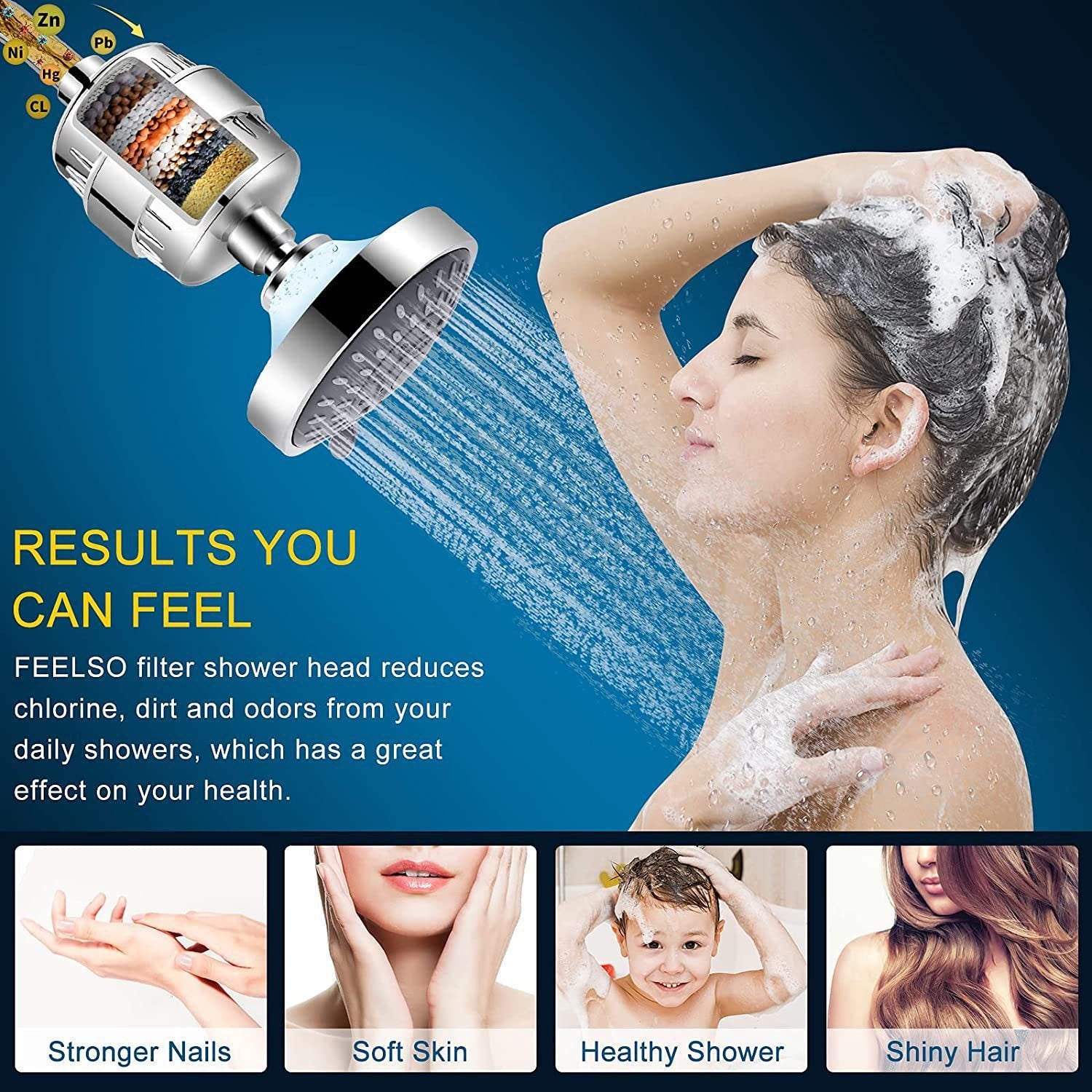 15-Level Filter Shower Head Set – Purified Water for Healthier Skin & Hair