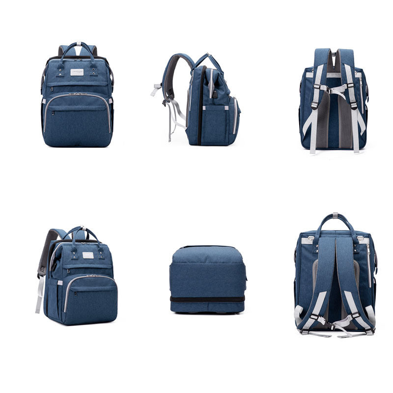 Diaper Backpack with Foldable Crib